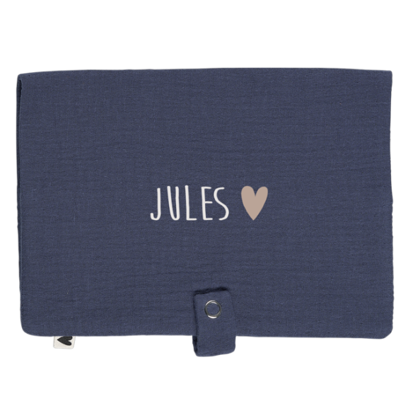 Range couche en gaze de coton bleu jean personnalisé
