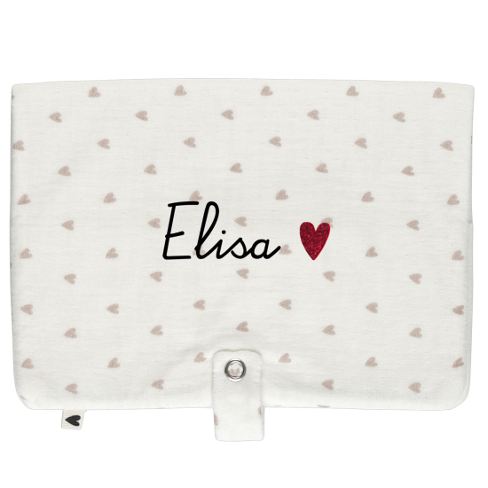 Range couche en gaze de coton motif coeurs