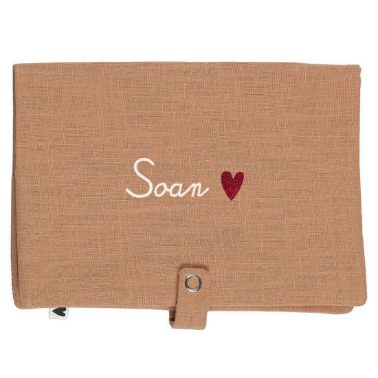 Range couche en lin camel