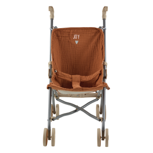 Poussette en gaze de coton caramel personnalisable