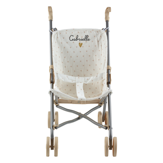 Poussette en gaze de coton cœurs