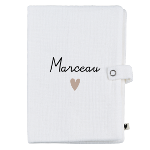 protège carnet de santé en gaze de coton personnalisé