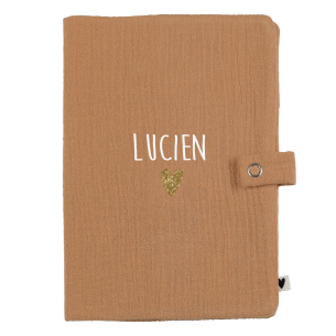 protège carnet de santé en gaze de coton personnalisé