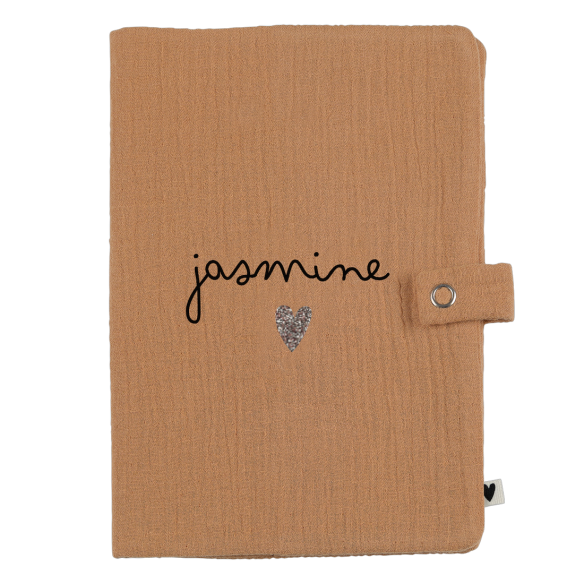 protège carnet de santé en gaze de coton personnalisé