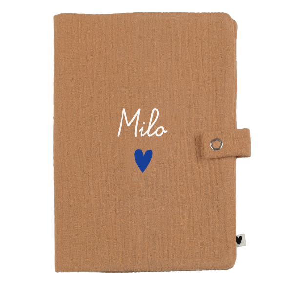 protège carnet de santé en gaze de coton personnalisé