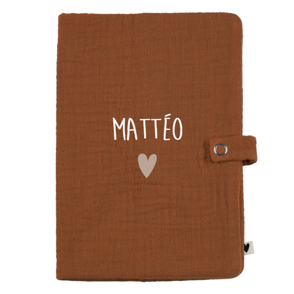 protège carnet de santé en gaze de coton personnalisé