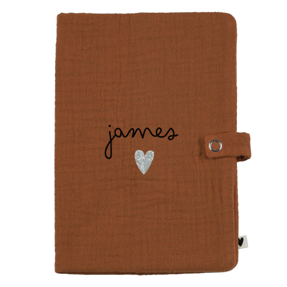 protège carnet de santé en gaze de coton personnalisé