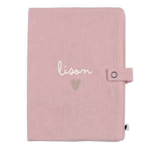 protège carnet de santé en gaze de coton personnalisé