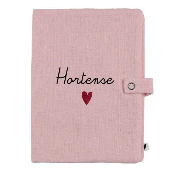 protège carnet de santé en gaze de coton personnalisé