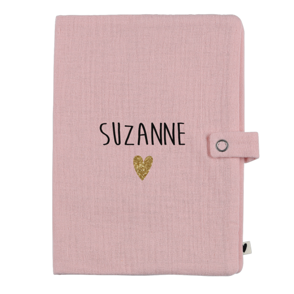 protège carnet de santé en gaze de coton personnalisé