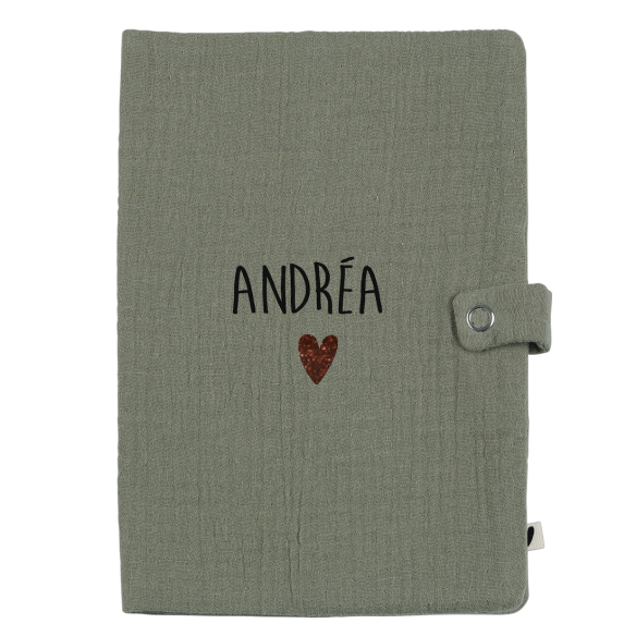 Protège carnet en gaze de coton personnalisé