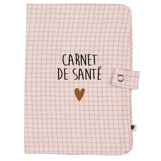 protège carnet de santé gaze petits carreaux personnalisé