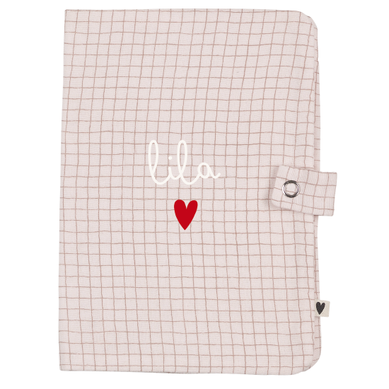 protège carnet de santé gaze petits carreaux personnalisé