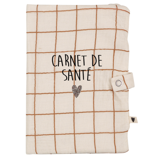 Protège carnet de santé grands carreaux personnalisé