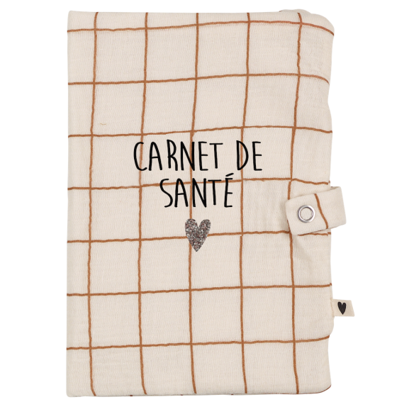 Protège carnet de santé grands carreaux personnalisé