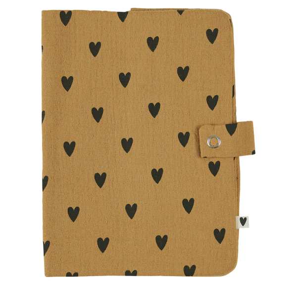 Protège carnet de santé gaze coeurs personnalisé