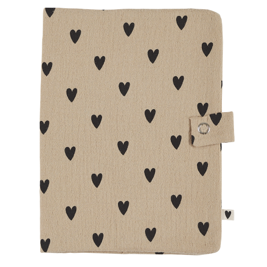 Protège carnet de santé gaze coeurs personnalisé
