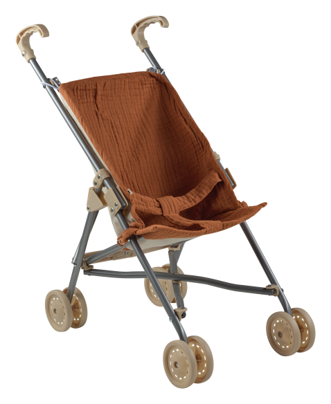 Poussette en gaze de coton caramel personnalisable