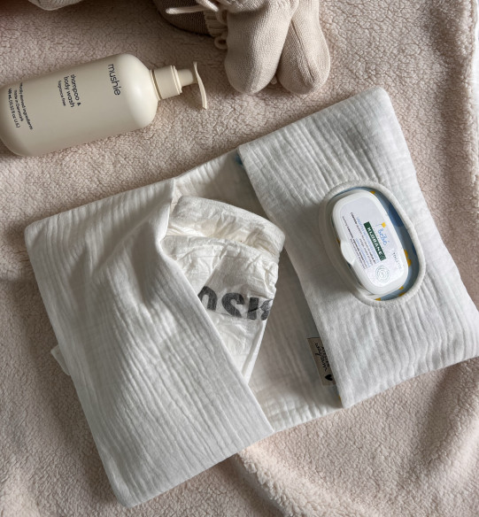 Range couche en gaze de coton vert olive personnalisé