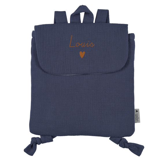 sac à dos gaze bleu jean personnalisé gaze de coton
