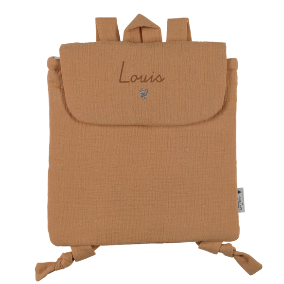 sac à dos enfant gaze de coton camel