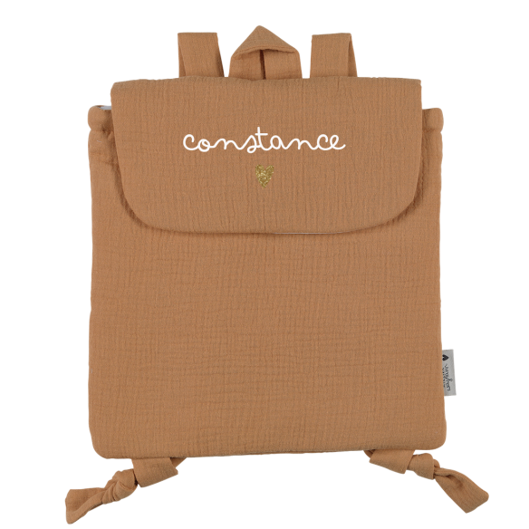sac à dos enfant gaze de coton camel