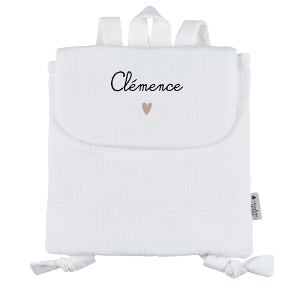 sac à dos gaze ecru personnalisable