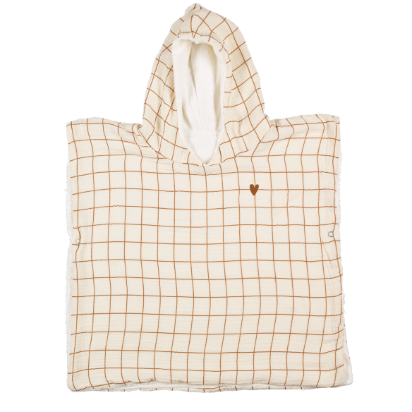 poncho gaze de coton grands carreaux