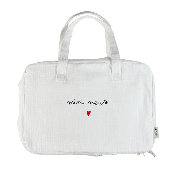 mini valise en gaze de coton ecru - sac week end