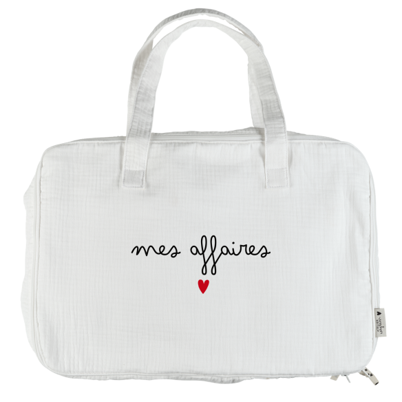 mini valise en gaze de coton ecru - sac week end