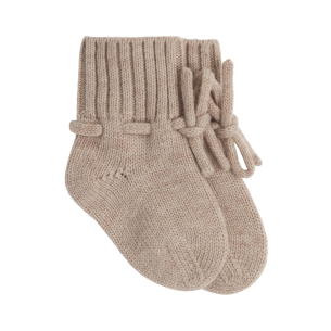 chaussons en laine mérinos bébé naissance beige