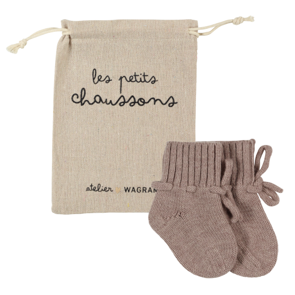 chaussons en laine mérinos bébé naissance grey