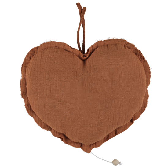 mobile musical coeur - veilleuse enfant gaze de coton caramel