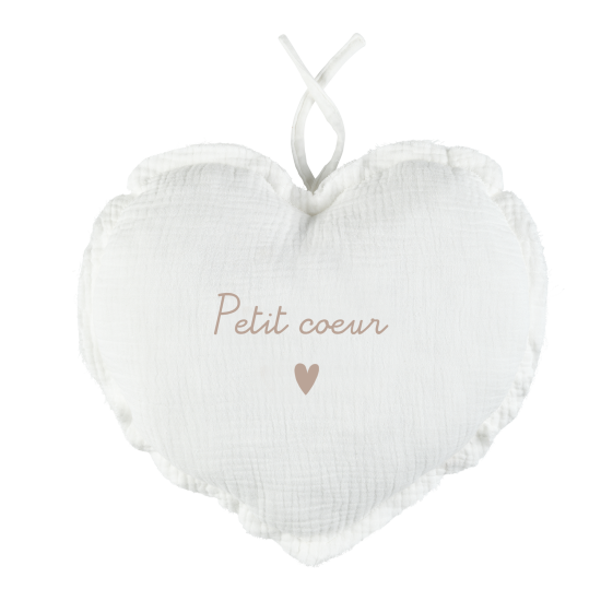 mobile coeur bruits blancs gaze de coton ecru mobile coeur bruits blancs gaze de coton ecru