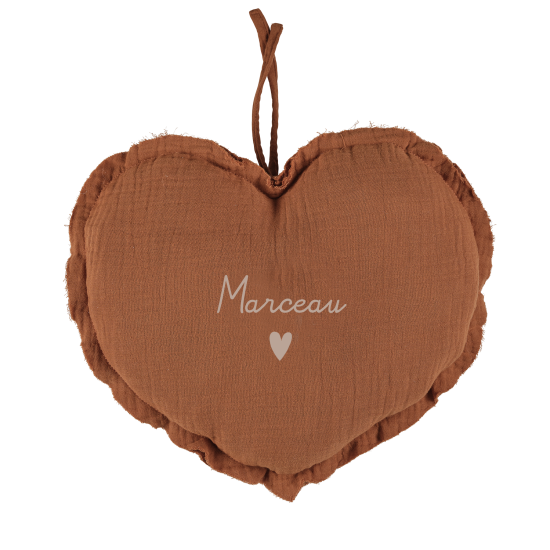 mobile coeur bruits blancs gaze de coton caramel