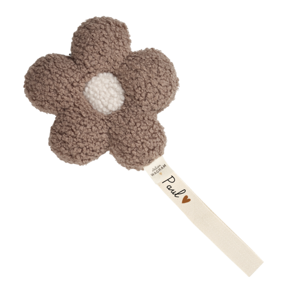 attache tétine fleur moumoute sherpa