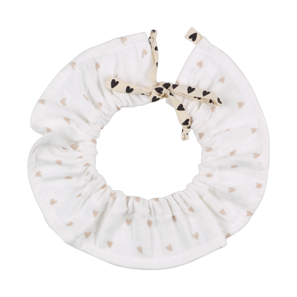 col amovible gaze de coton coeurs