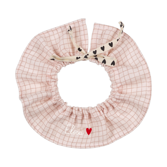 col amovible gaze de coton petits carreaux