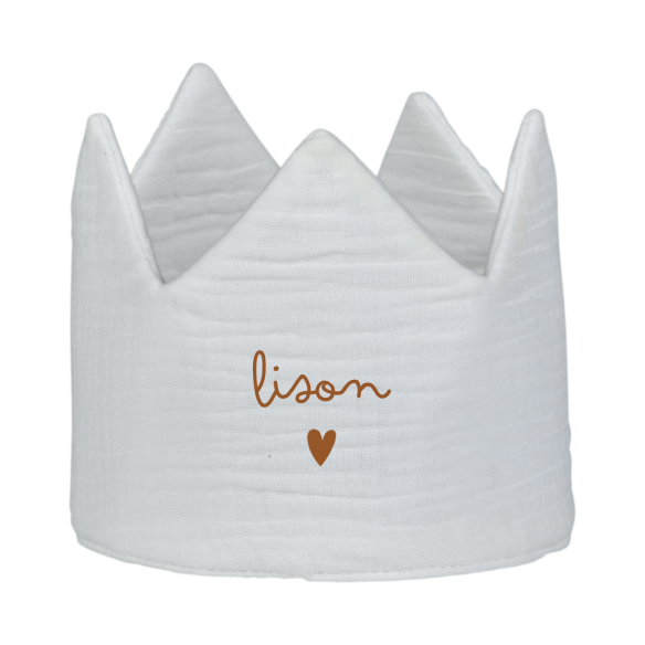 couronne gaze de coton ecru à personnaliser - cadeau anniversaire