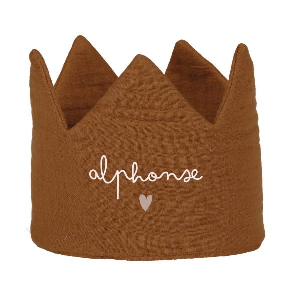 couronne gaze de coton caramel à personnaliser - cadeau anniversaire
