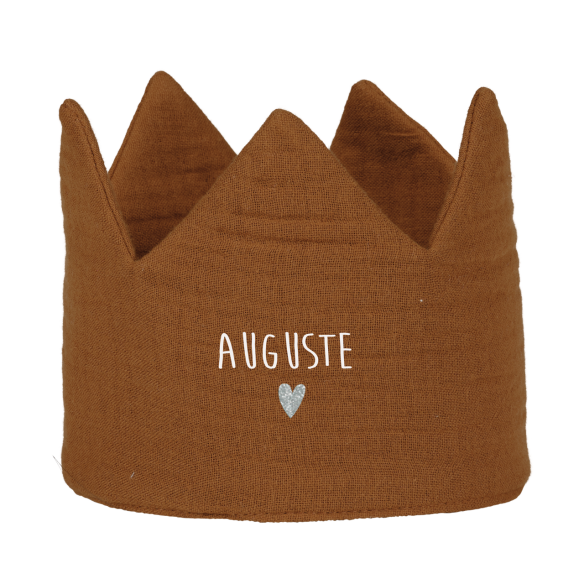 couronne gaze de coton caramel à personnaliser - cadeau anniversaire