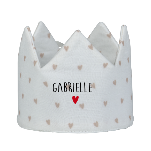 couronne gaze de coton coeur à personnaliser - cadeau anniversaire