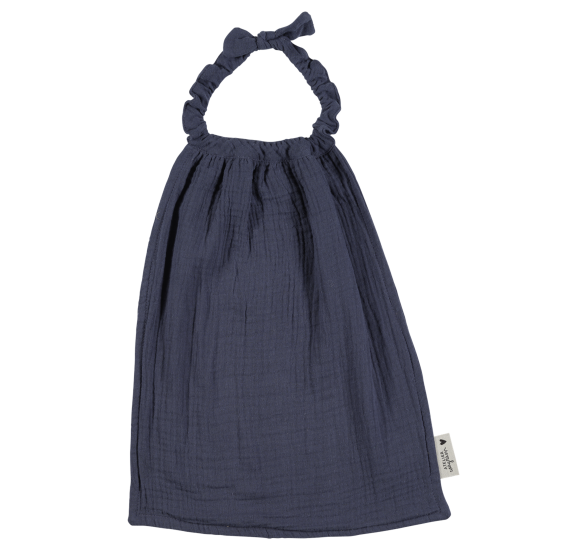 serviette de cantine gaze bleu jean