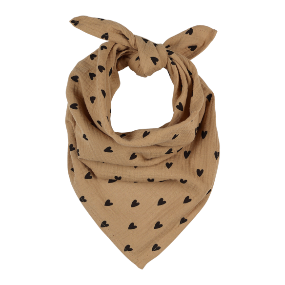 foulard gaze de coton coeur beige
