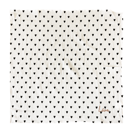 lange coeurs gaze de coton