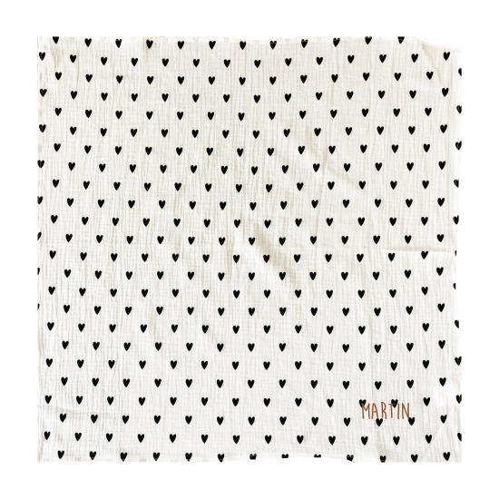 lange coeurs gaze de coton