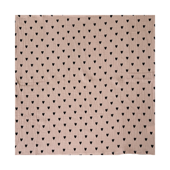 lange bébé coeurs rose gaze de coton