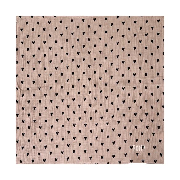 lange bébé coeurs rose gaze de coton