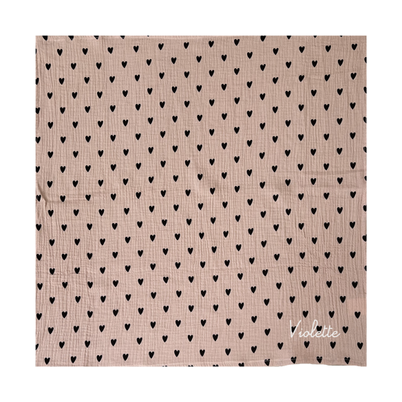 lange bébé coeurs rose gaze de coton