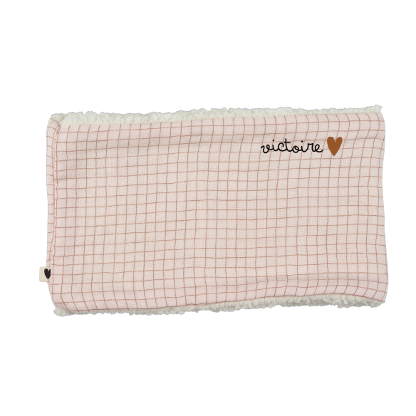 snood bébé enfant gaze petits carreaux moumoute